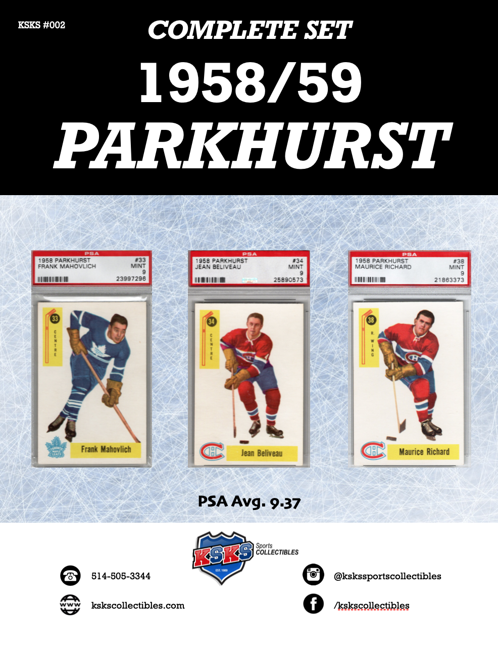 1958/59 Parkhurst Complete Set