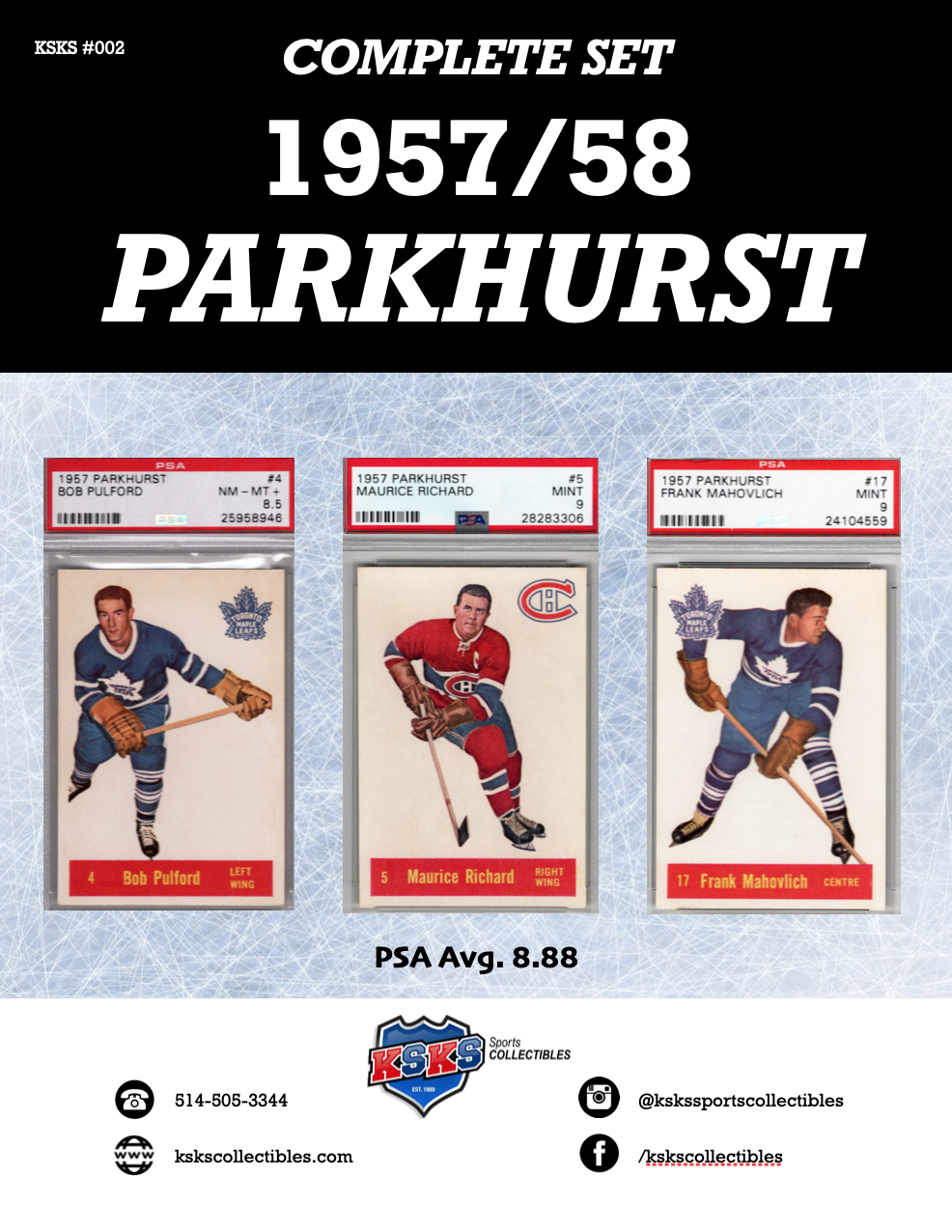 1957/58 Parkhurst Complete Set